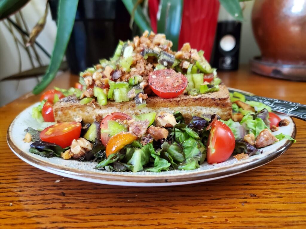 Salad w/ Tofu Steak & Spring Vegetables