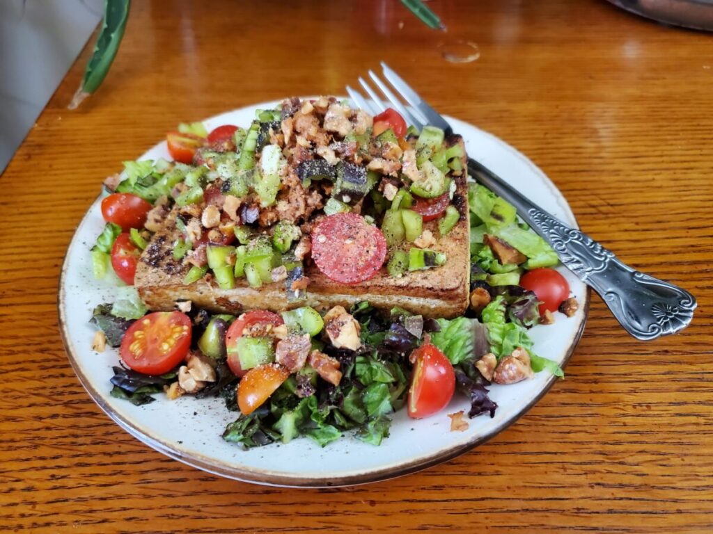 Salad w/ Tofu Steak & Spring Vegetables