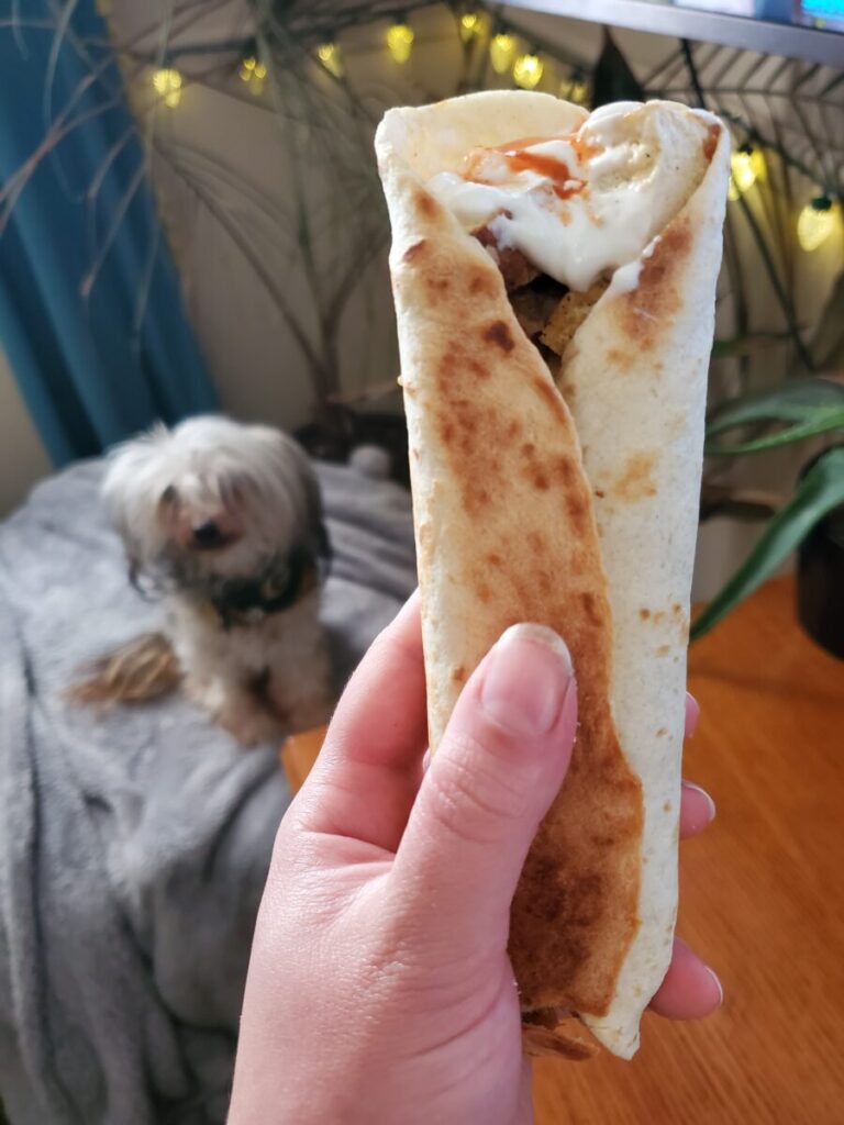 Burrito w/ Fried Tofu & Sweet Potato Quinoa