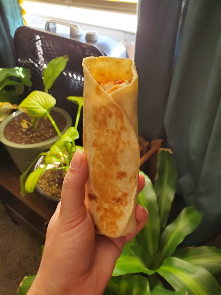 Burrito w/ Sweet Potato Quinoa & Muhammara Dip