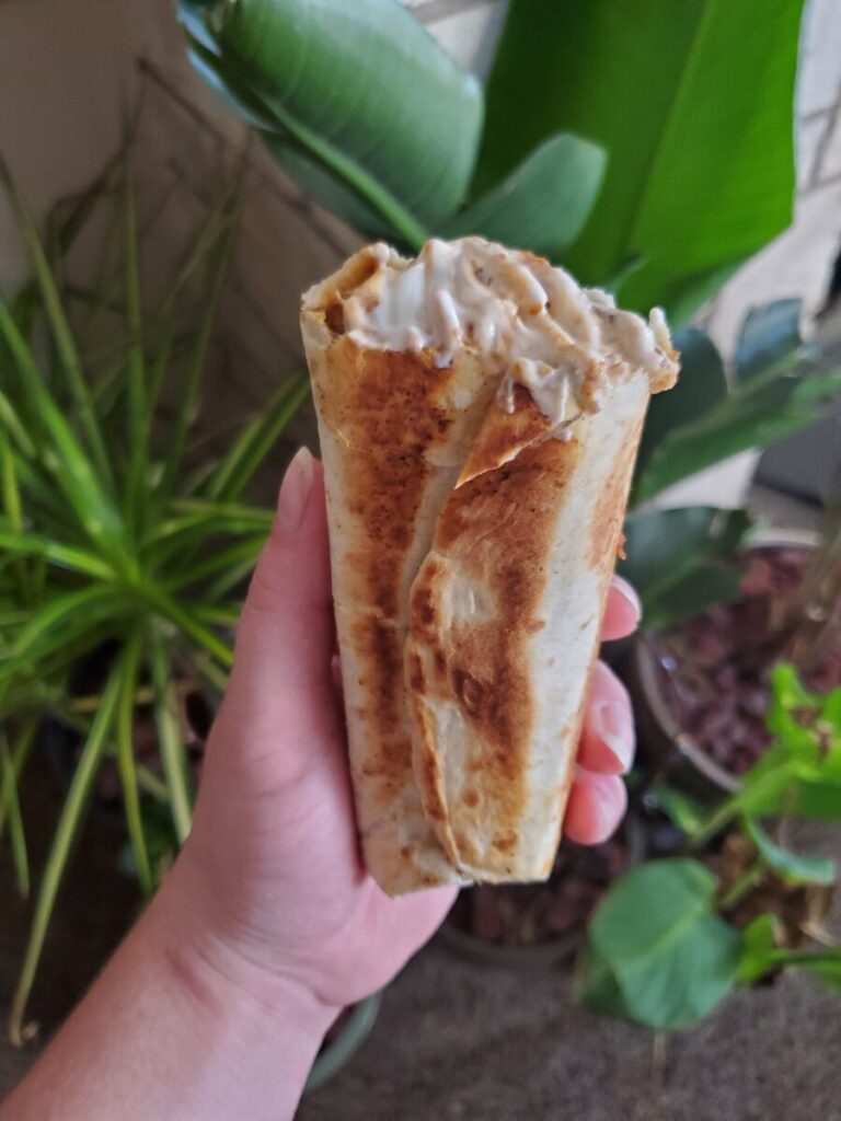 Burrito w/ Fried Tofu & Sweet Potato Quinoa