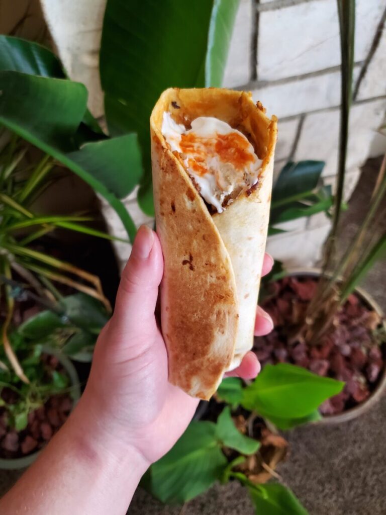 Burrito w/ Fried Tofu & Sweet Potato Quinoa