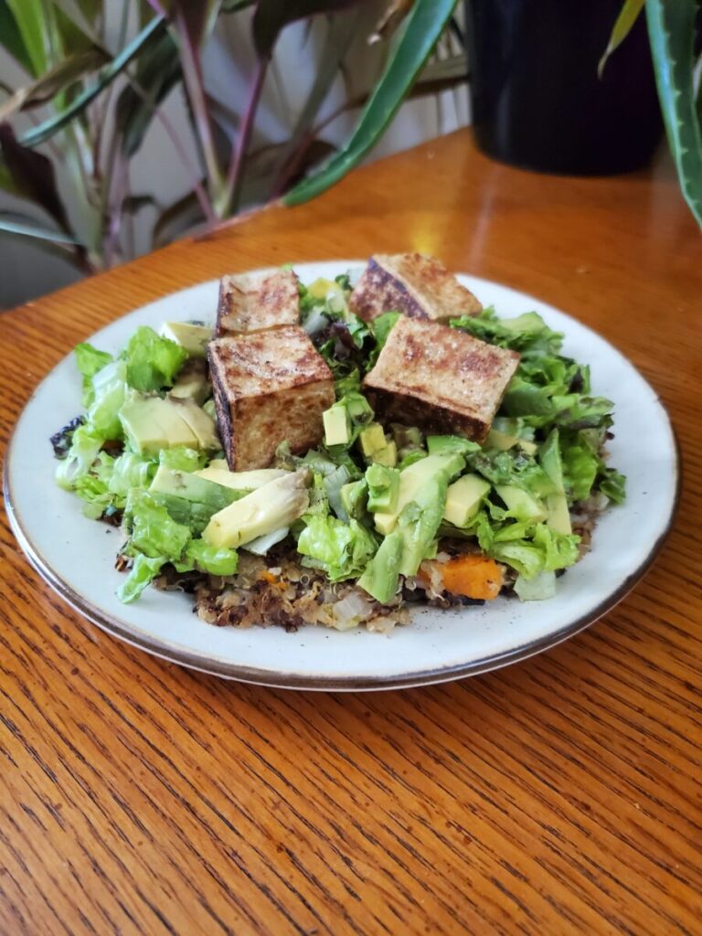 Tofu Salad w/ Sweet Potato Quinoa