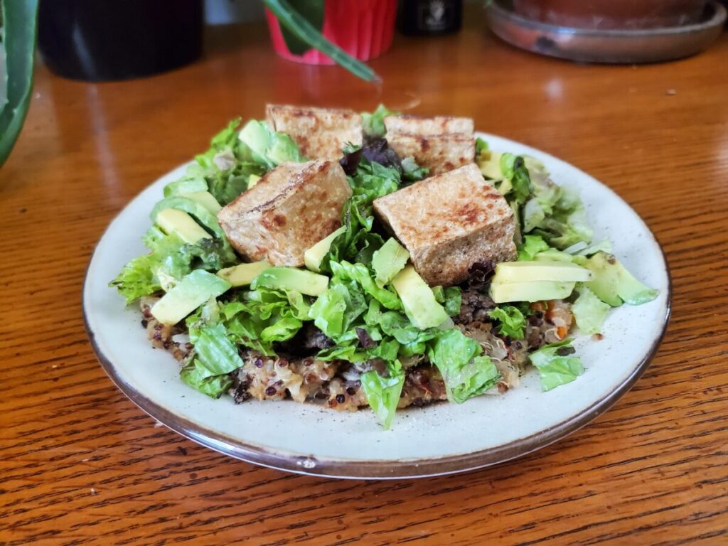 Tofu Salad w/ Sweet Potato Quinoa