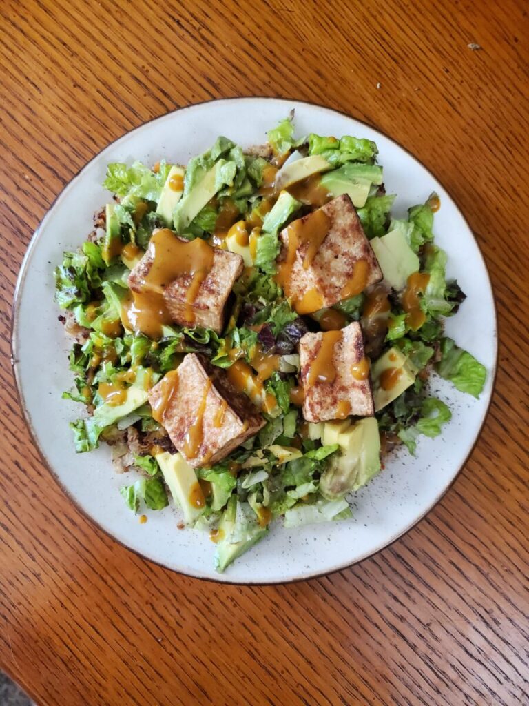 Salad w/ Tofu & Sweet Potato Quinoa