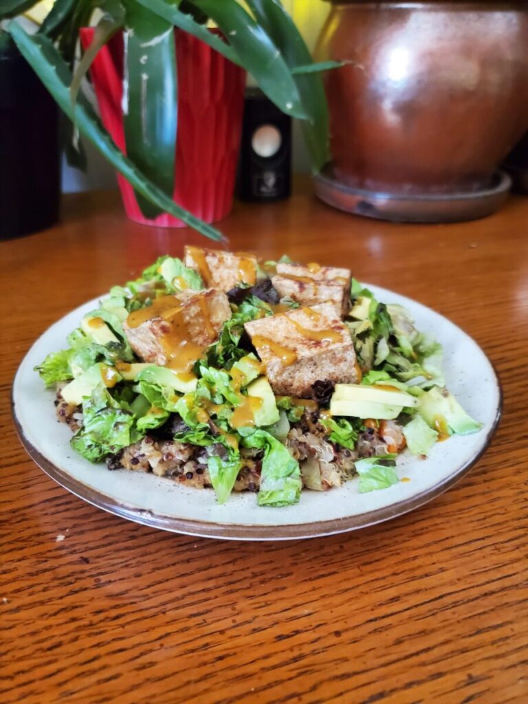 Salad w/ Tofu & Sweet Potato Quinoa