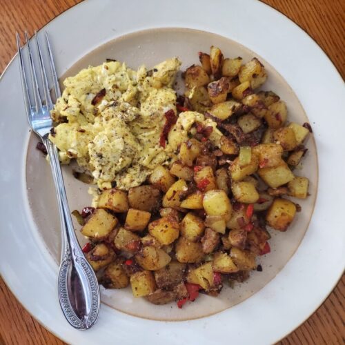 Scrambled Eggs w/ Potatoes & Garden Vegetables