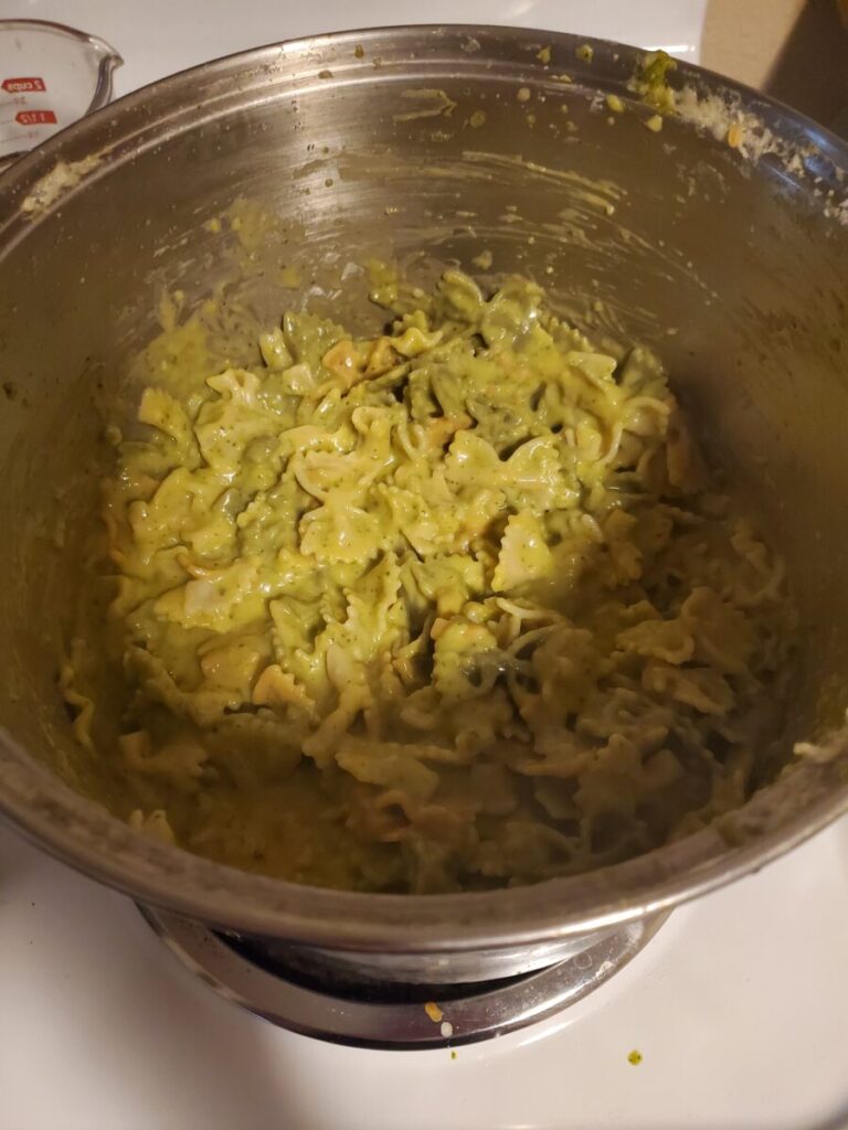 Macaroni and Cheese w/ Spinach & Squash Salsa Verde