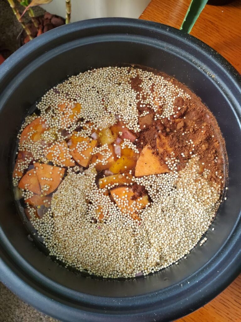 Quinoa w/ Sweet Potatoes & Yellow Tomatoes, Rice Cooker Quinoa