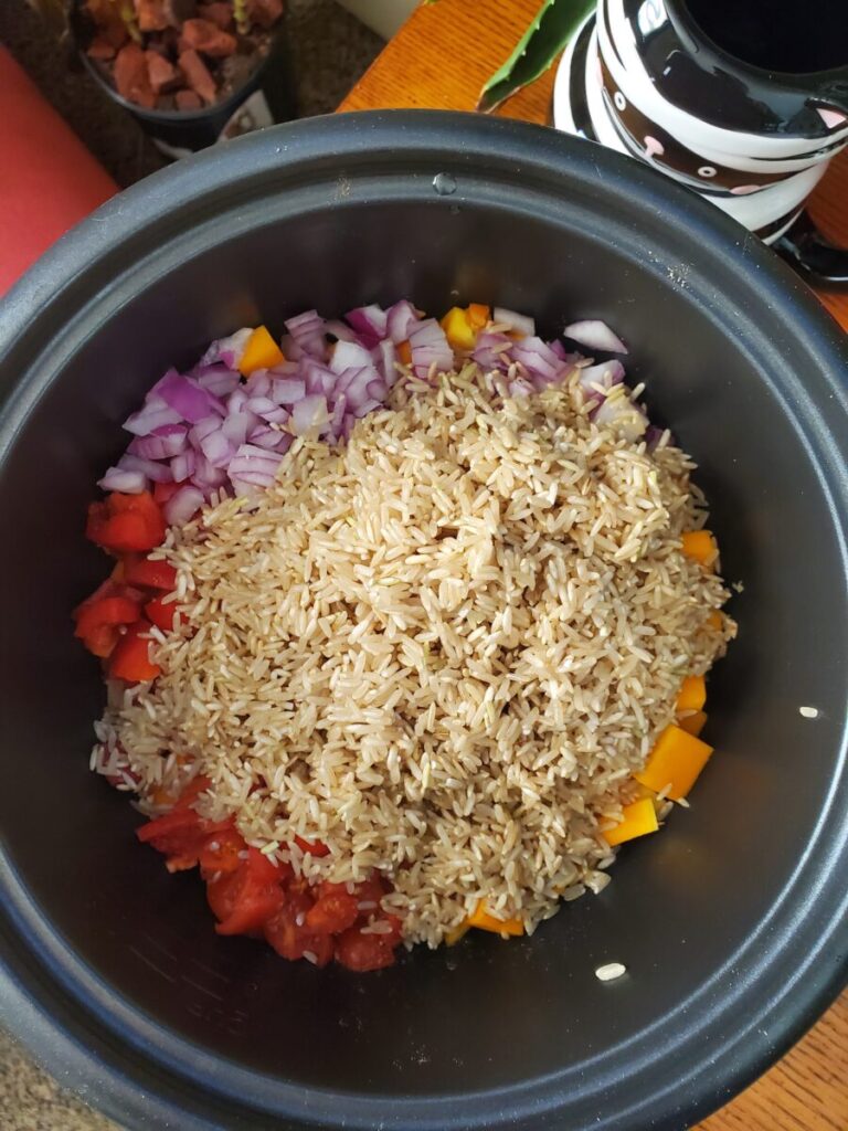 Brown Rice w/ Squash, Bell Peppers & Habaneros