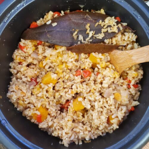 Brown Rice w/ Squash, Bell Peppers, & Habaneros
