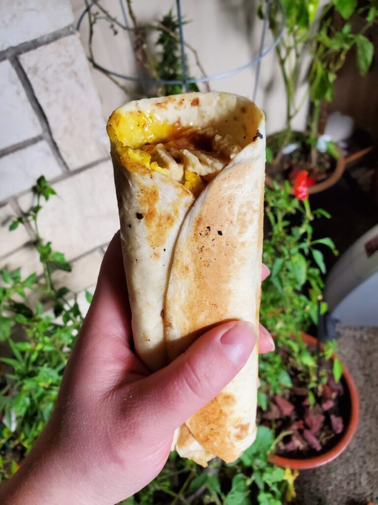 Burrito w/ Pumpkin Lentils & Runny Egg