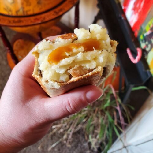 Thanksgiving Leftover Burrito w/ Lentils & Mashed Potatoes