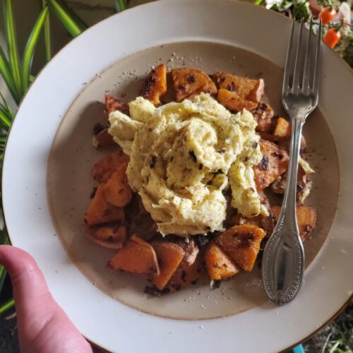 Scrambled Eggs w/ Sweet Potatoes