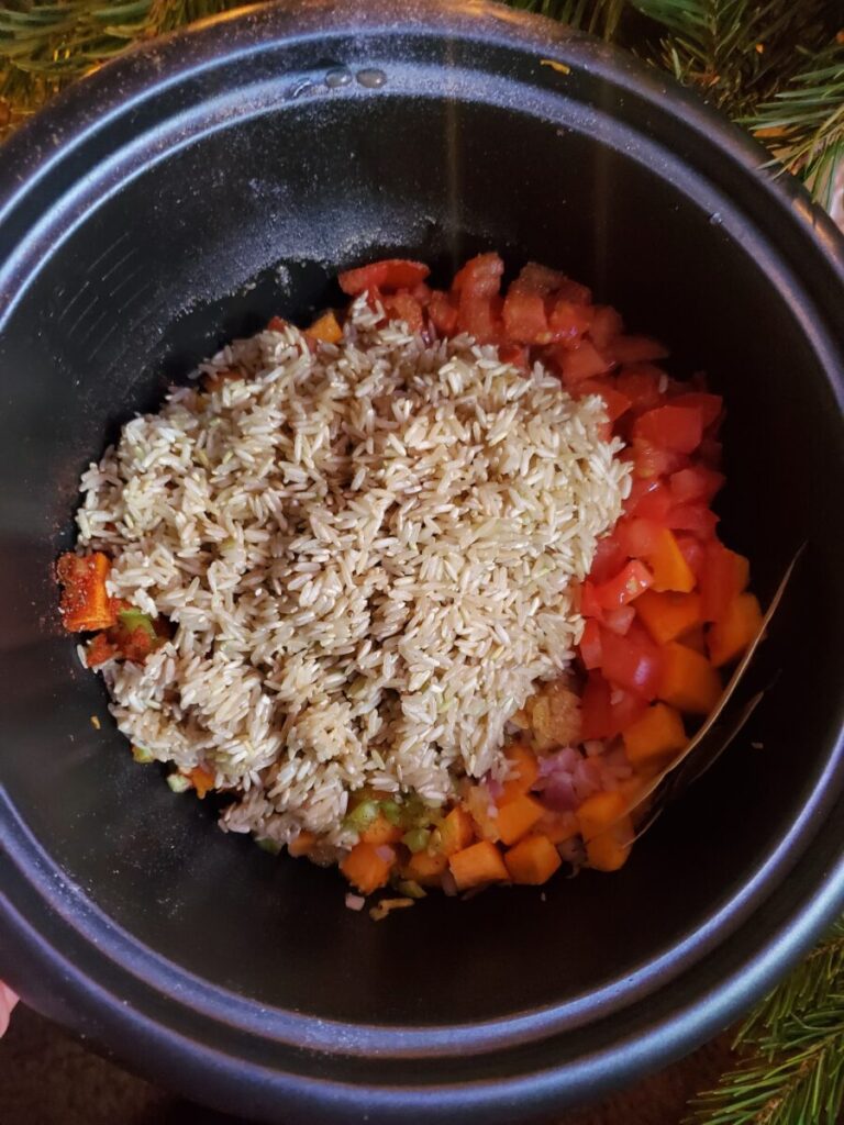 Brown Rice w/ Pumpkin & Tomatoes