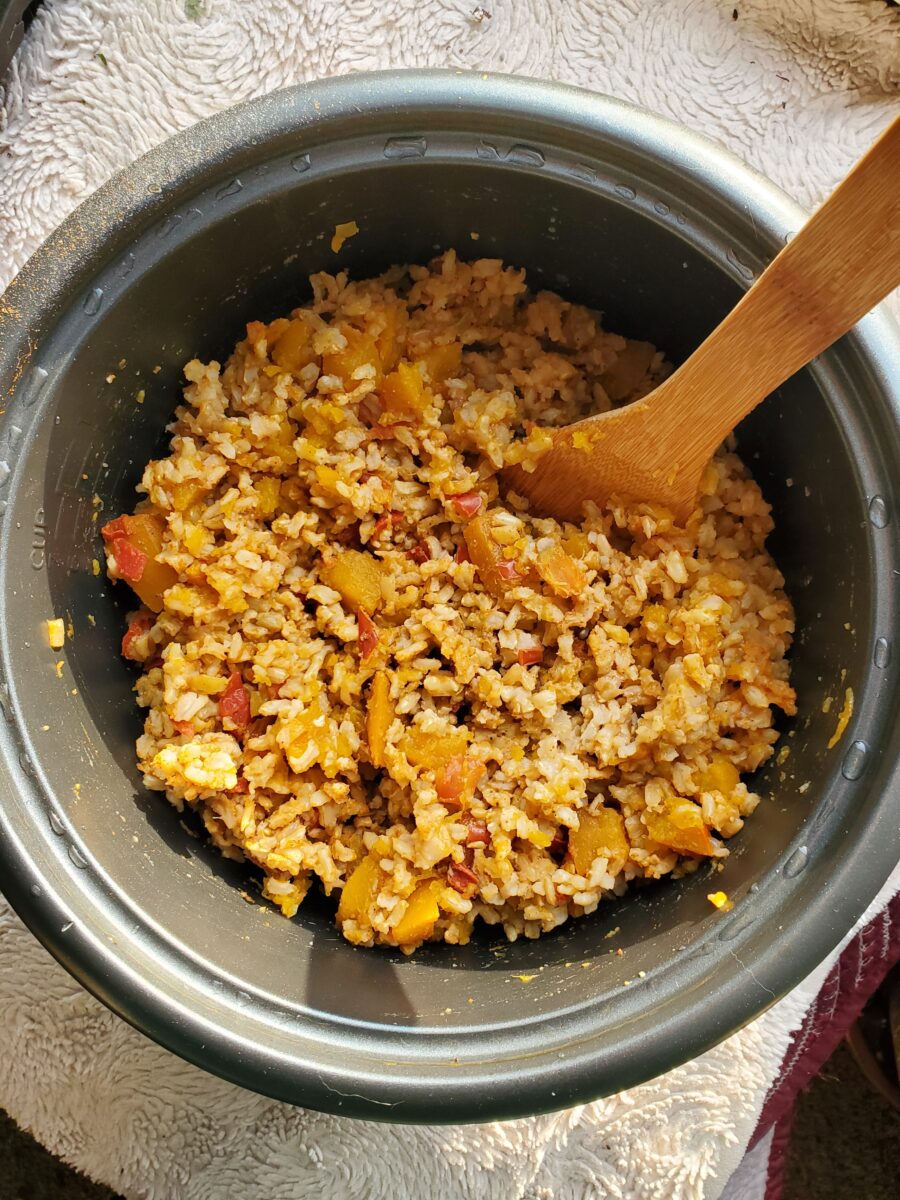 Brown Rice w/ Pumpkin & Tomatoes