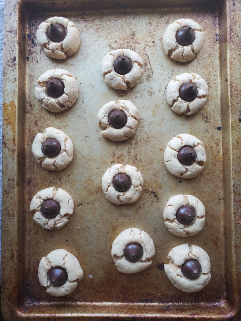 Peanut Butter Blossoms w/ Peppermint Kisses