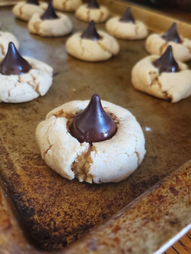 Peanut Butter Blossoms w/ Peppermint Kisses