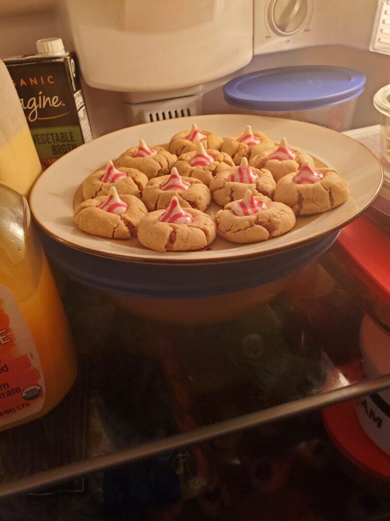 Peanut Butter Blossoms w/ Peppermint Kisses