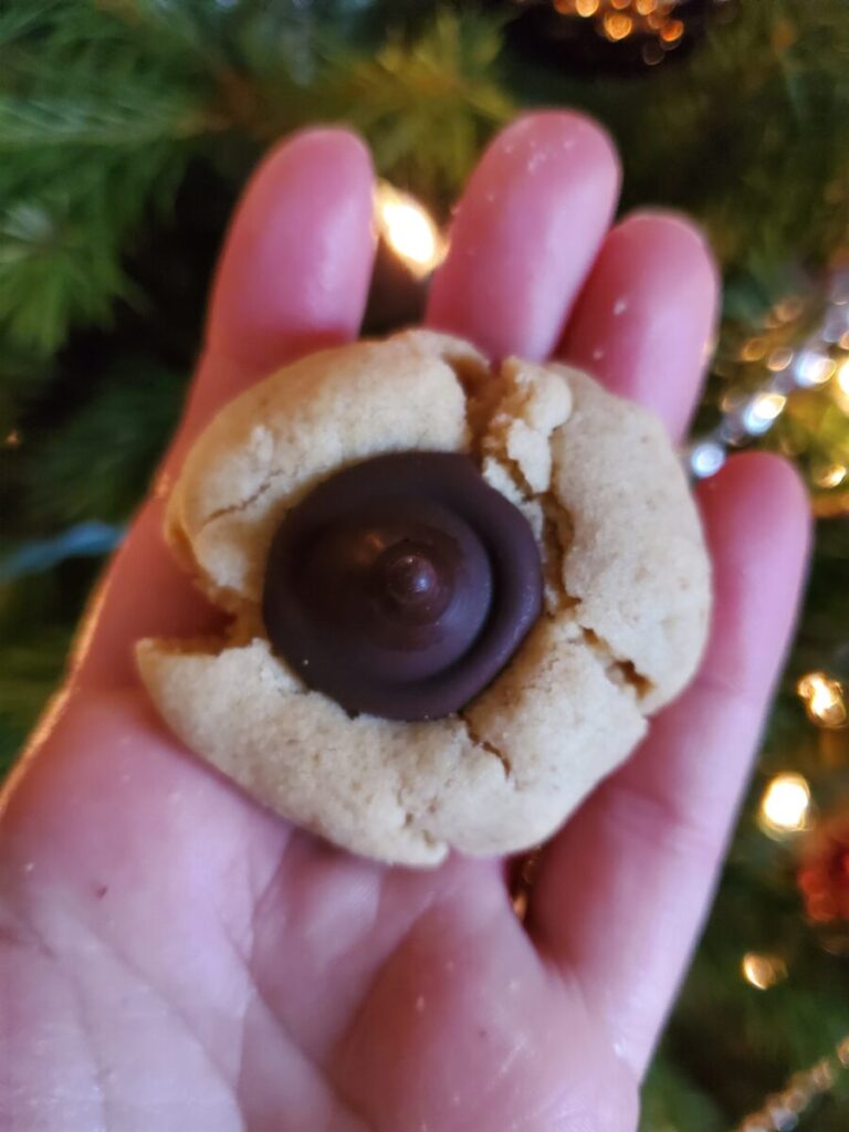 Peanut Butter Blossoms w/ Peppermint Kisses