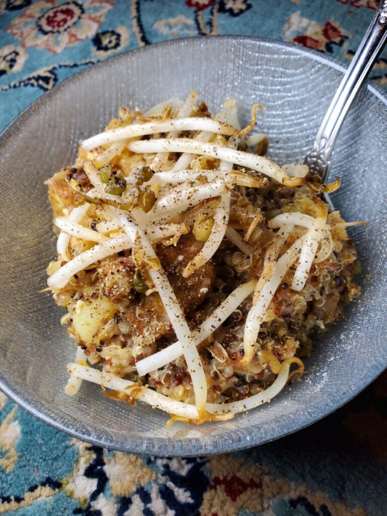 Quinoa w/ Ginger, Tofu, & Sprouts