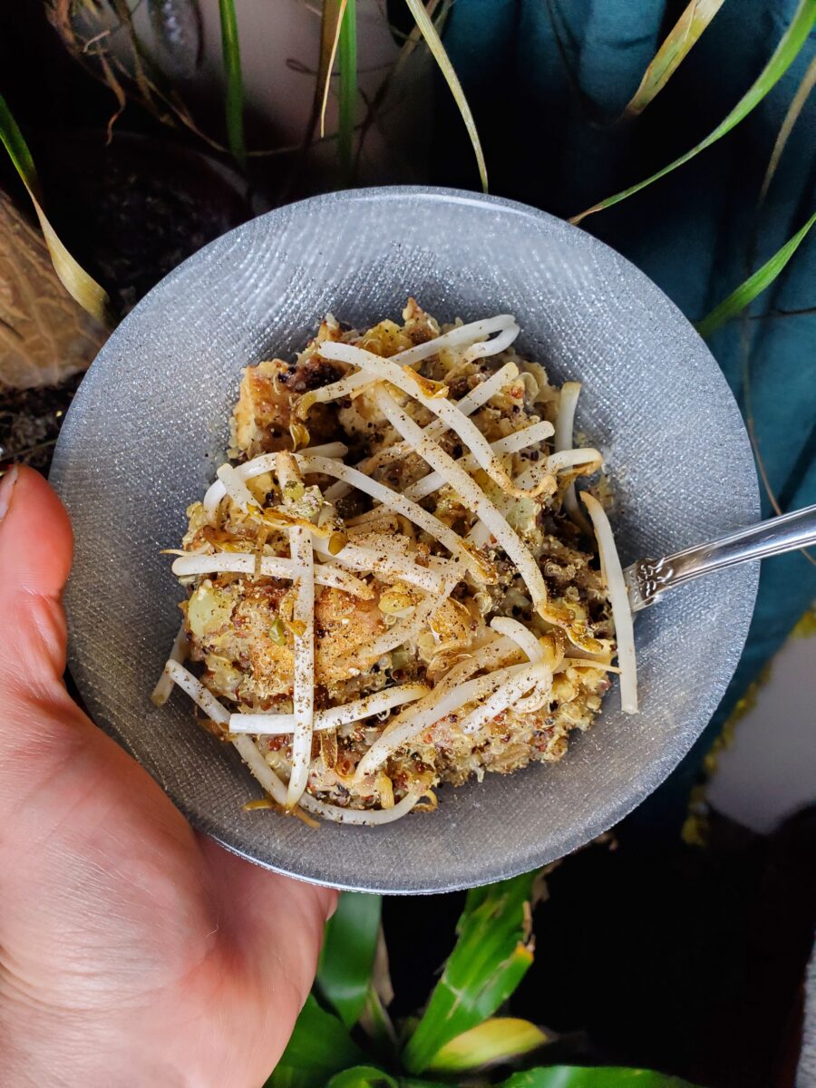 Quinoa w/ Ginger, Tofu, & Sprouts