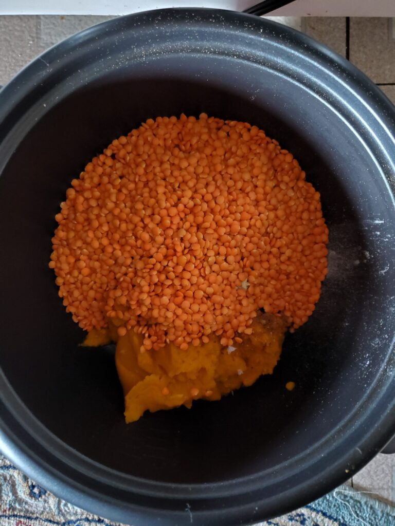 Lentils w/ Calabaza Squash & Coconut Oil