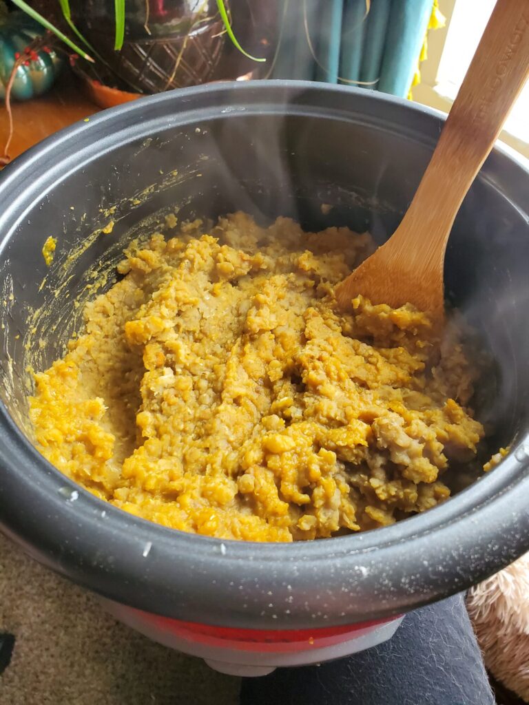 Lentils w/ Calabaza Squash & Coconut Oil