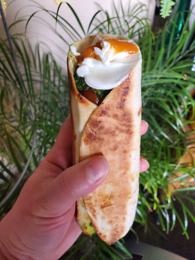 Burrito w/ Ethiopian Lentils & Sautéed Spinach