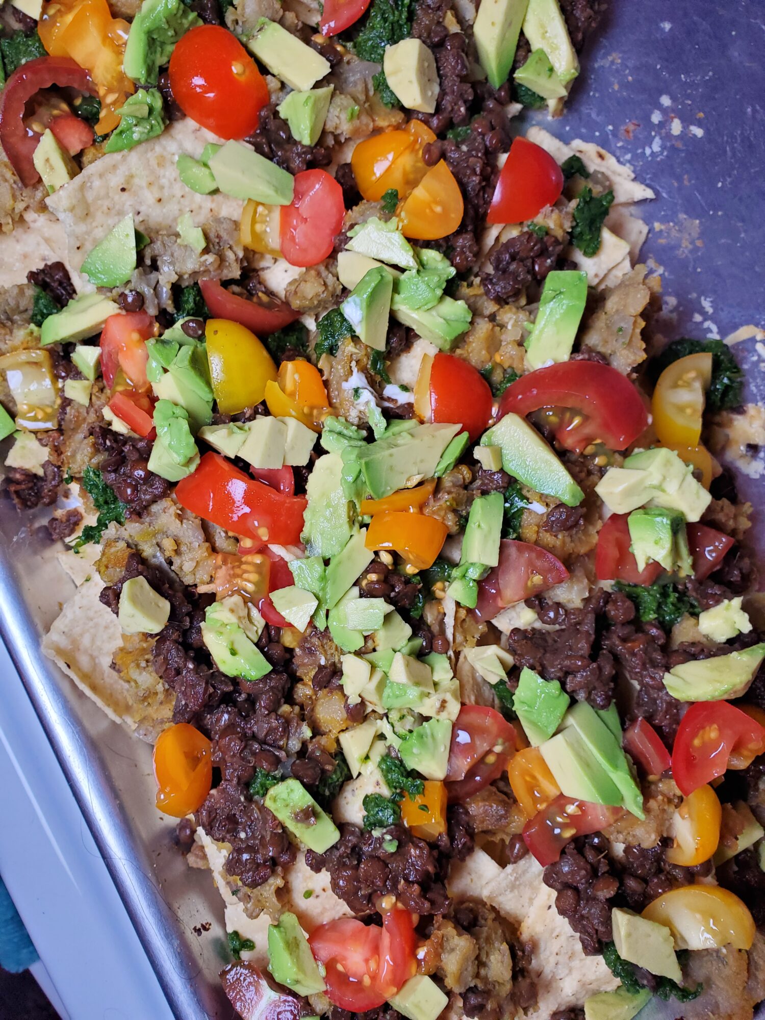 Nachos w/ Ethiopian Lentils & Sautéed Spinach - Catfish Out of Water