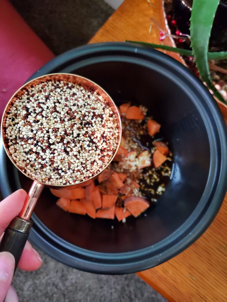 Quinoa w/ Sweet Potatoes, Rice Vinegar, & Tamari