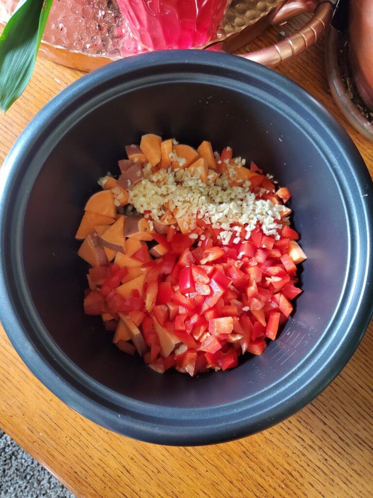 Quinoa w/ Sweet Potatoes, Spinach, & Ginger, Bell Pepper Quinoa