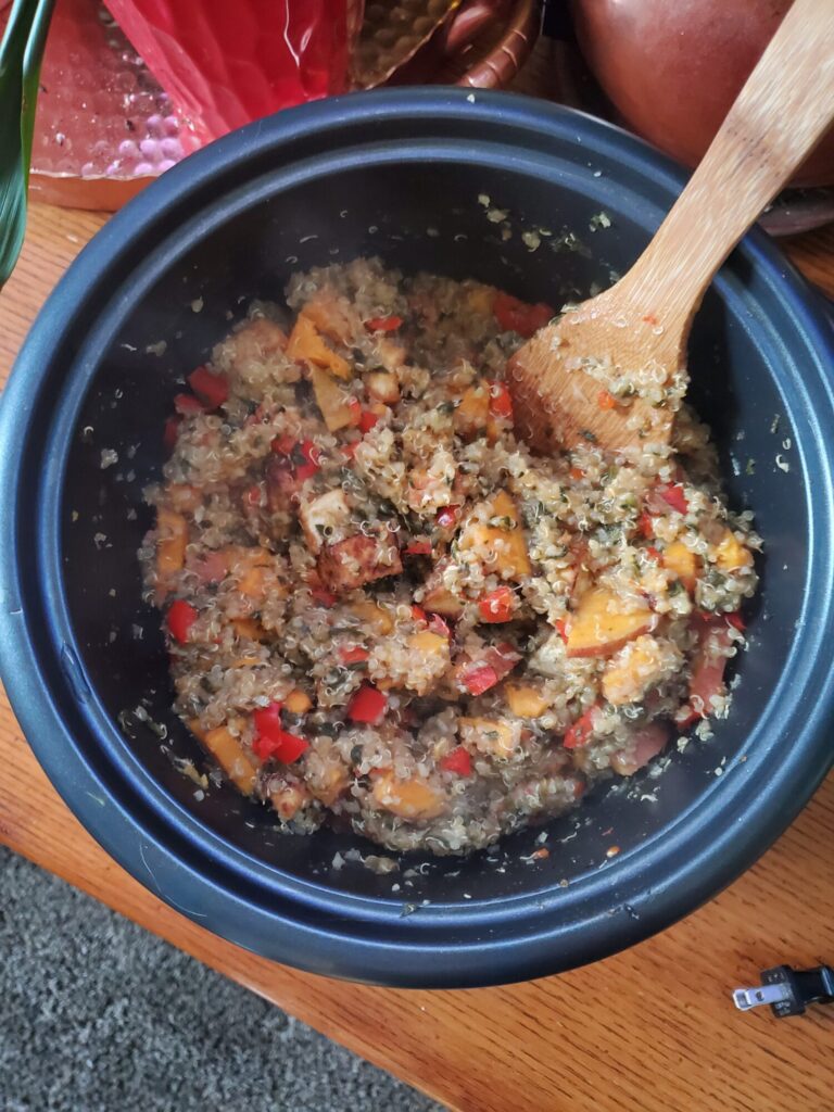 Quinoa w/ Bell Peppers, Spinach, & Ginger