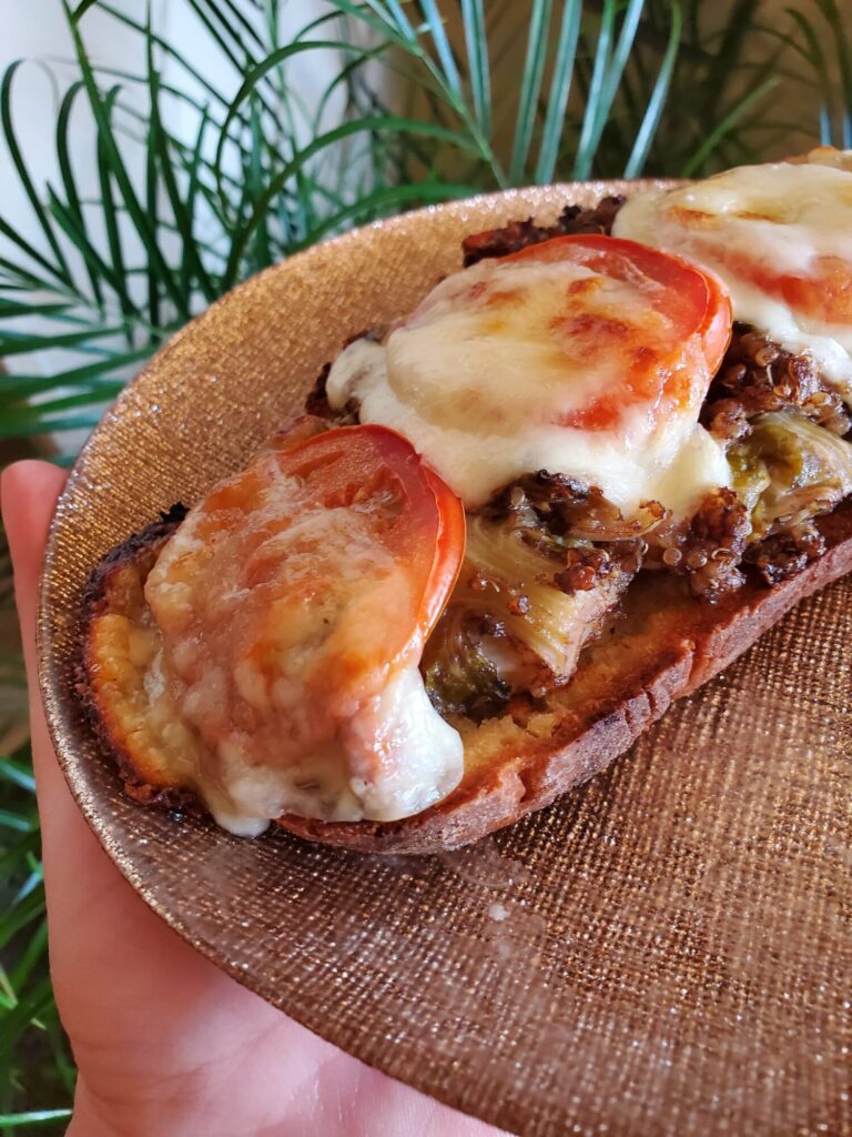 Bruschetta w/ Balsamic Quinoa, Tomatoes, & Fresh Mozzarella