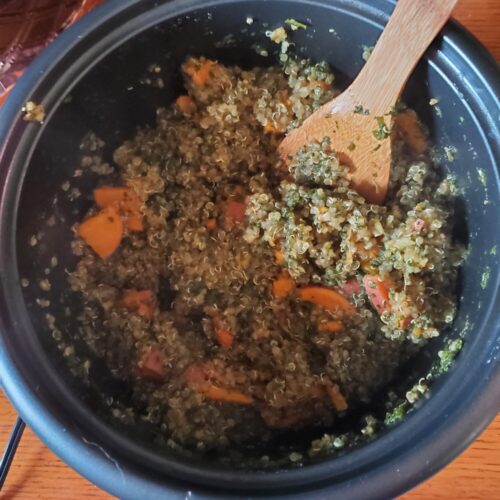 Quinoa w/ Spinach, Ginger & Yams