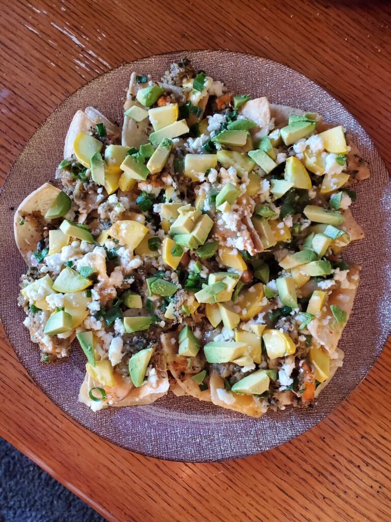 Nachos w/ Quinoa, Yellow Squash & Green Onions