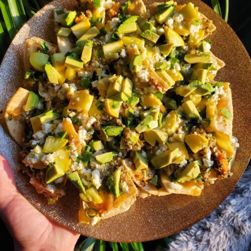 Nachos w/ Quinoa, Yellow Squash & Green Onions