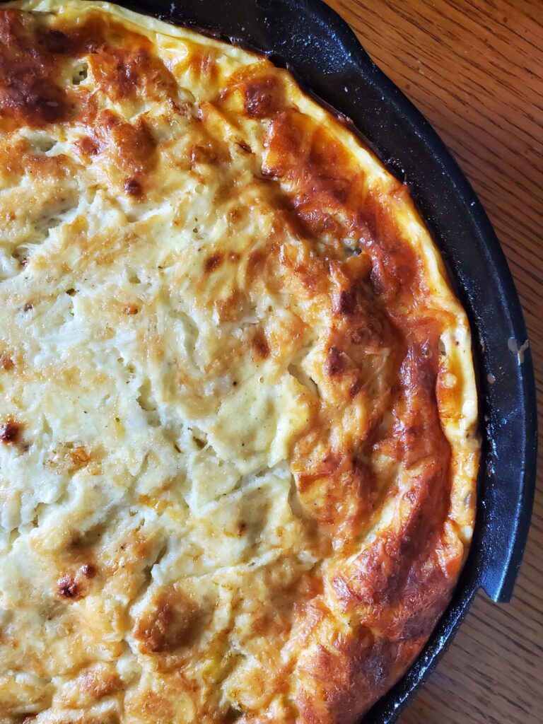 Quiche w/ Greek Yogurt, Spinach, & Blue Cheese