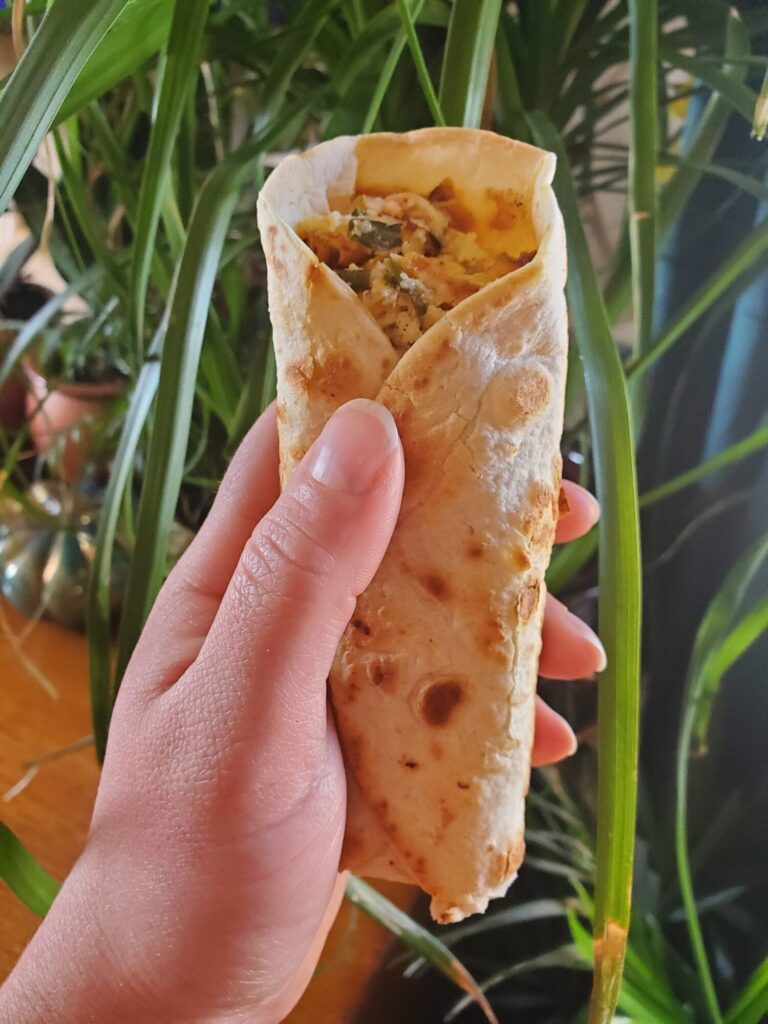 Burrito w/ Salmon & Spinach Quiche