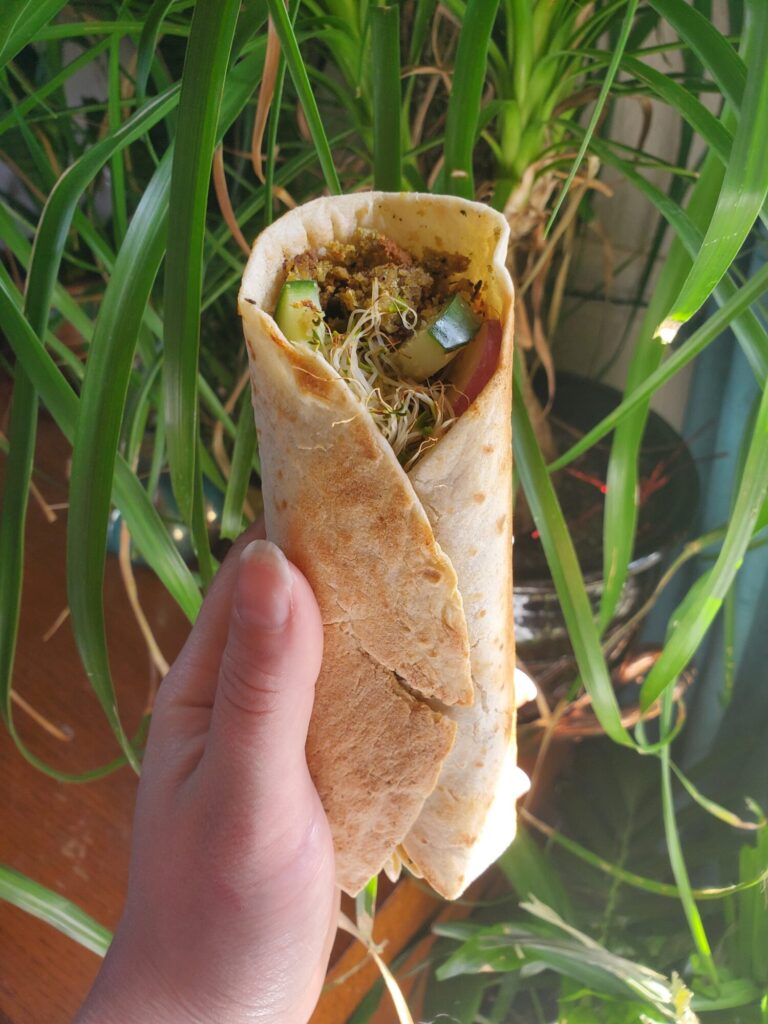 Burrito w/ Falafel, Hummus, & Tzatziki