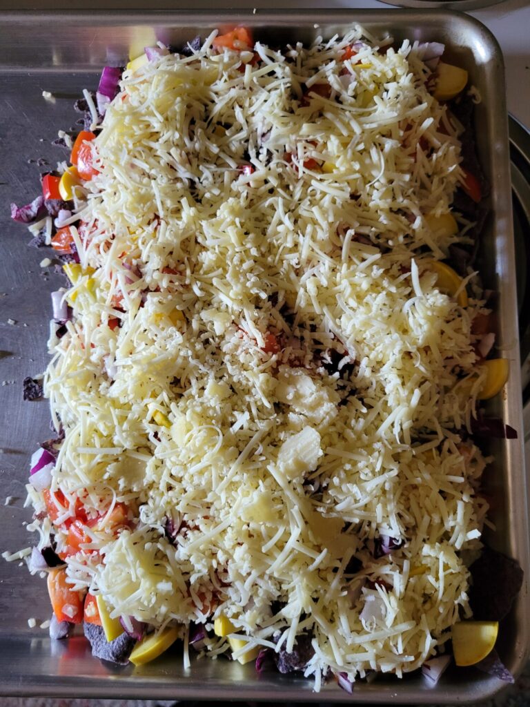 Nachos w/ Yellow Squash, Lettuce, & Avocado