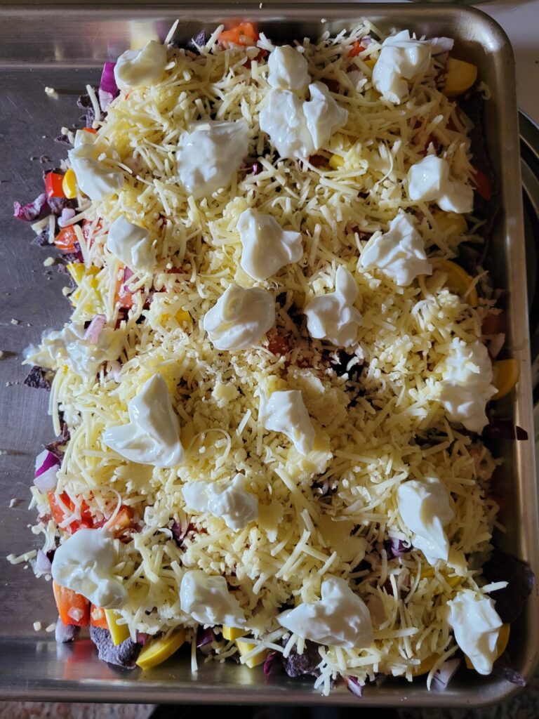 Nachos w/ Yellow Squash, Lettuce, & Avocado