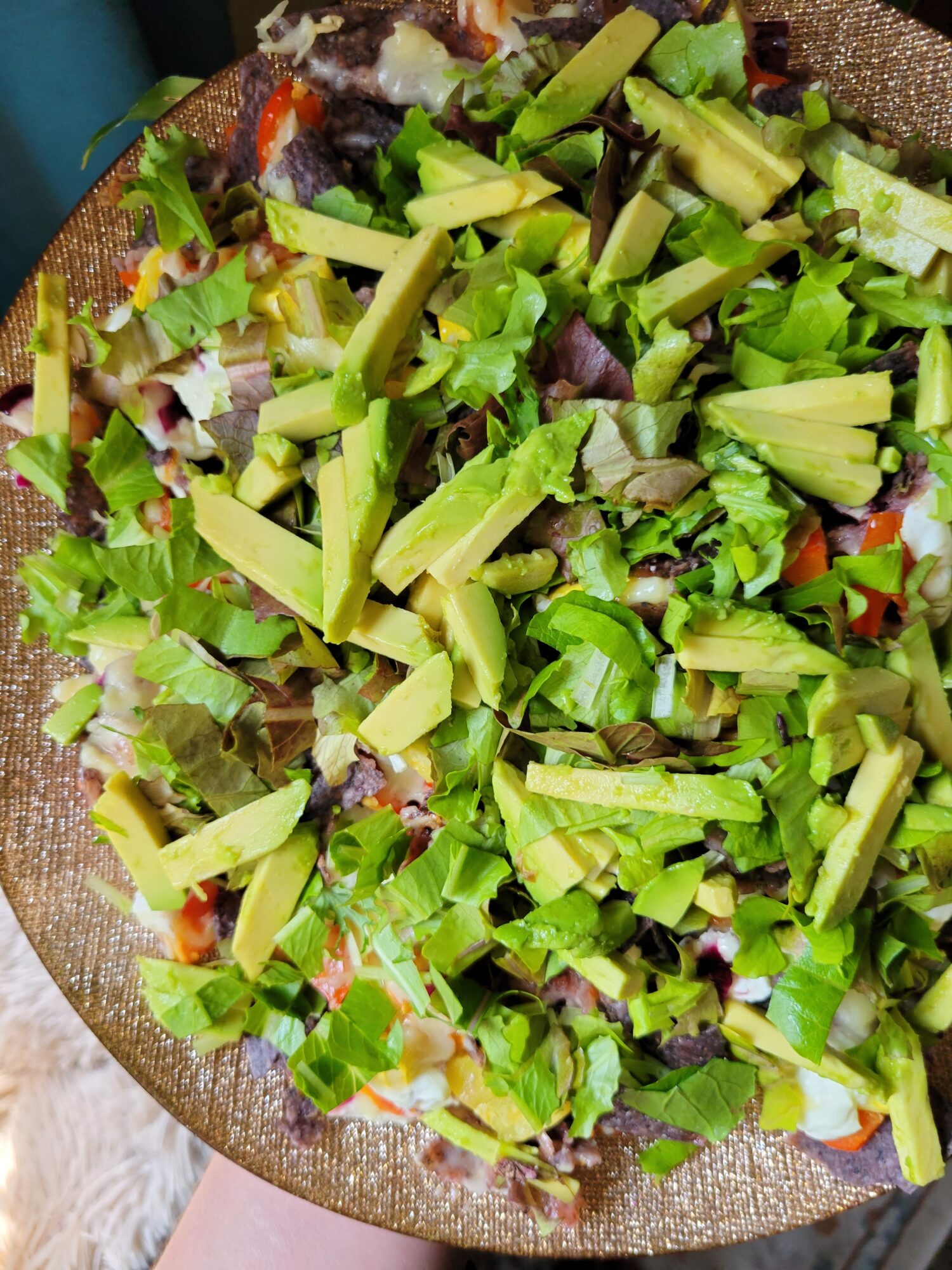 Nachos w/ Yellow Squash, Lettuce, & Avocado