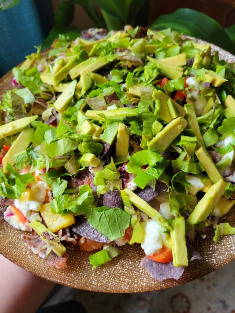 cNachos w/ Yellow Squash, Lettuce, & Avocado