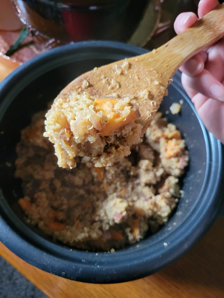 Quinoa w/ Sweet Potatoes, Tahini, & Tamari