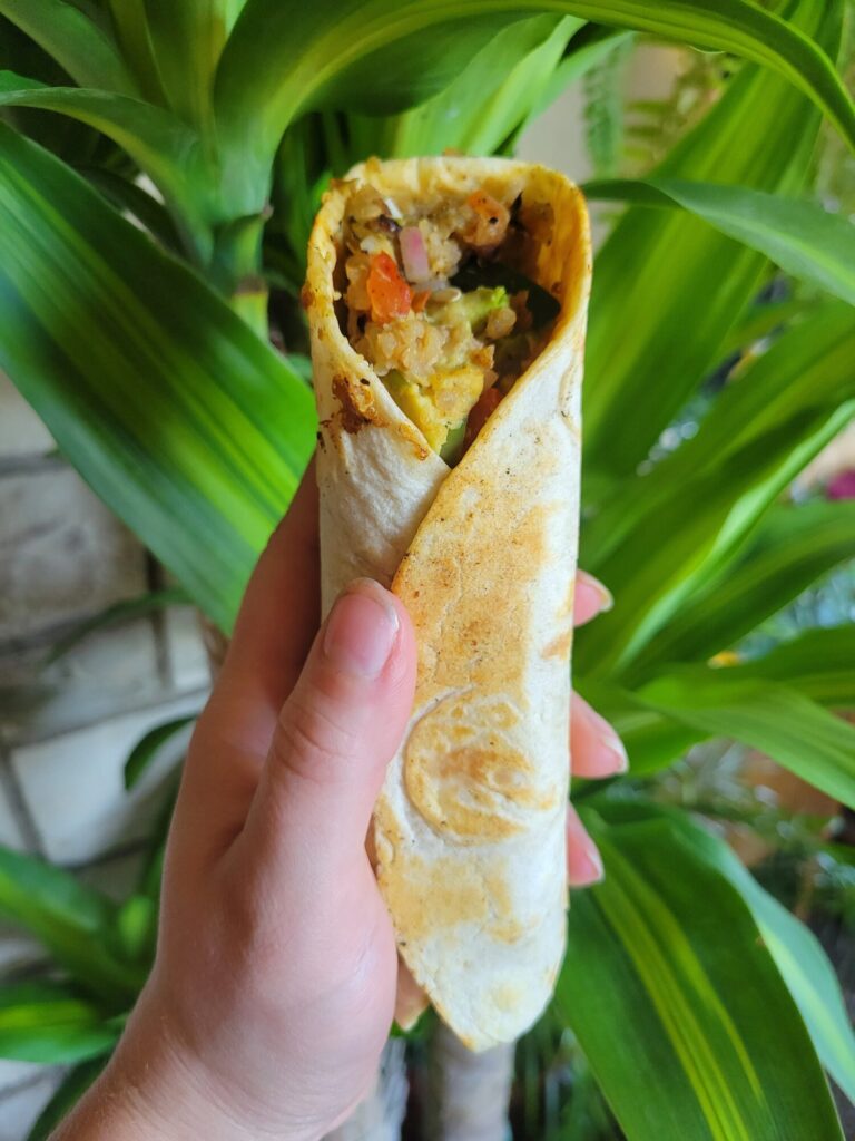 Burrito w/ Sweet Potato Quinoa & Avocado Salsa