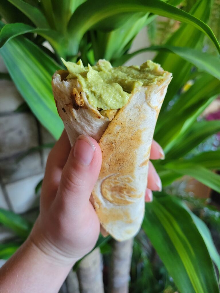 Burrito w/ Sweet Potato Quinoa & Avocado Dip