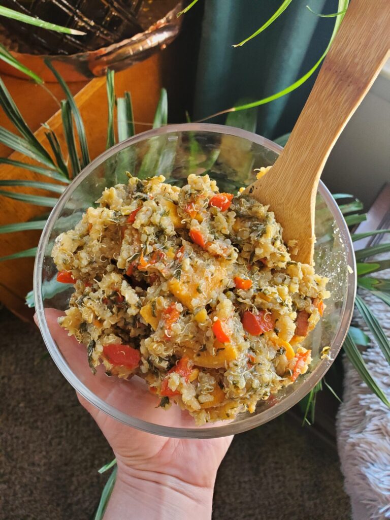 Quinoa w/ Sweet Potatoes & Spinach