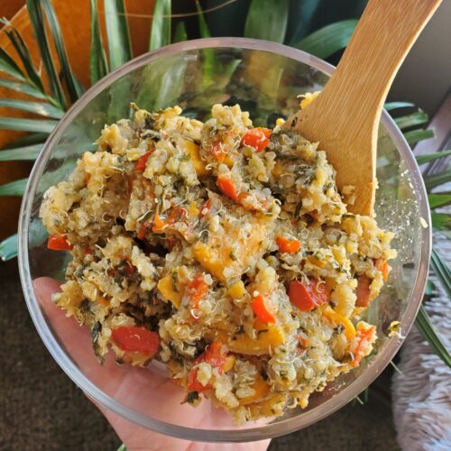 Quinoa w/ Bell Peppers, Spinach, & Ginger