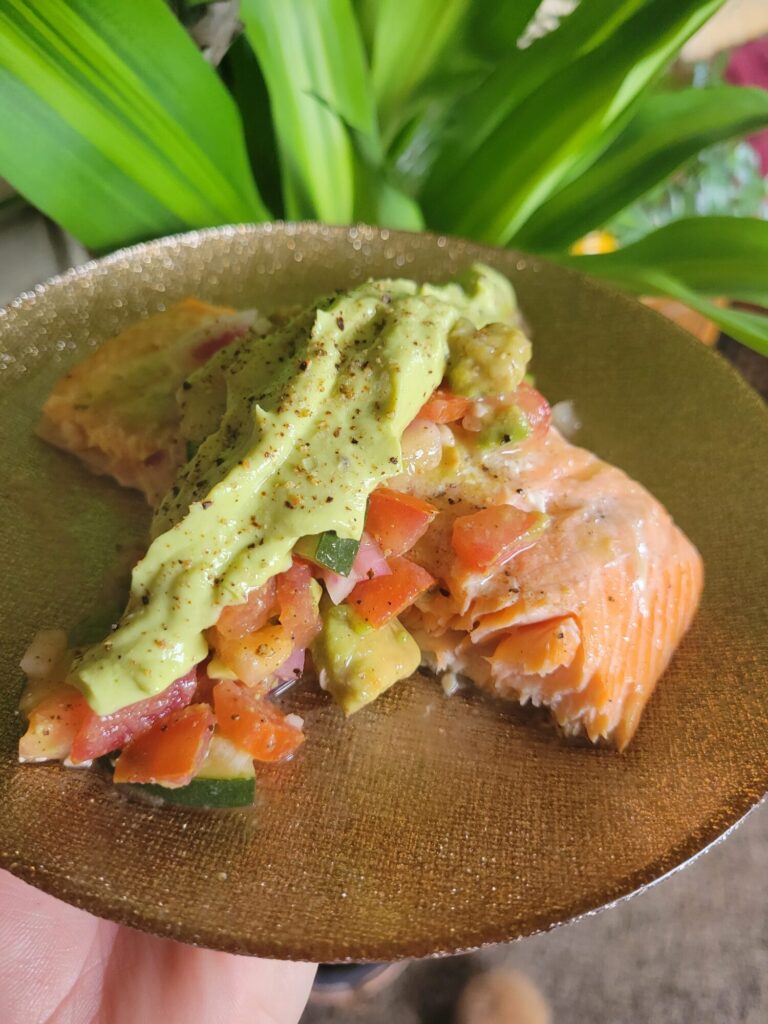 Salad w/ Salmon & Avocado Dip